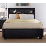 Black Contemporary Full Size Bed with Bookcase – Diego
