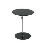 Black Glass/Stainless Steel Adjustable Side Table – Radinka