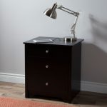 Black Nightstand with Charging Station with Drawers – Vito