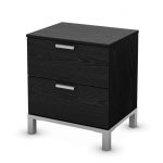 Black Oak Night Stand with 2 Drawers – Flexible