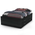 Black Onyx Full Captains Storage Bed – Cosmos