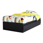 Black Twin Mates Bed with 3 Drawers (39 Inch) – Fusion
