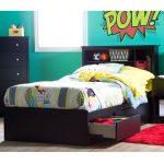 Black Twin Mates Storage Bed & Bookcase Headboard – Vito