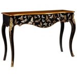 Black and Gold Console Table with Hand Decorated Butterflies