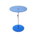 Blue Glass/Stainless Steel Adjustable Side Table – Radinka
