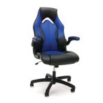 Blue and Black Leather Gaming Chair