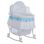 Blue and White Portable 2-in-1 Bassinet and Cradle – Lacy