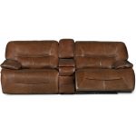 Bramble Brown 3-Piece Leather-Match Reclining Loveseat – Max