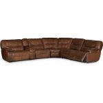 Bramble Brown 6-Piece Leather-Match Power Reclining Sectional – Max