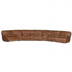 Bramble Brown Leather-Match 8-Piece Power Reclining Sectional – Max