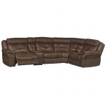 Brown 5-Piece Microfiber Console Power Reclining Sectional – Denver
