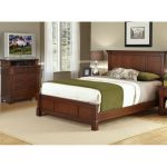 Brown Cherry King Bed and Media Chest of Drawers – Aspen