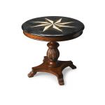 Brown Cherry Round Accent Hall Table