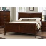 Brown Cherry Traditional King Size Sleigh Bed – Mayville