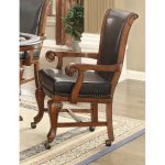Brown Cherry and Black Caster Arm Chair – Franklin