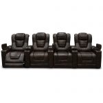 Brown Leather-Match 4-Piece Power Home Theater Seating – Big-Chief