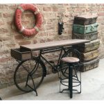 Brown and Black Bicycle Counter Height Dining Table