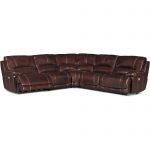 Burgundy 5-Piece Leather-Match Power Reclining Sectional – Brant