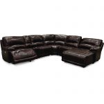 Burgundy Leather-Match 6-Piece Power Reclining Sectional – Brant