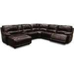 Burgundy Leather-Match 6-Piece Reclining Sectional – Brant