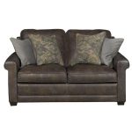 Casual Classic Stone Brown Leather Loveseat – Crafton