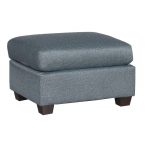 Casual Contemporary Blue Ottoman – Wall St.