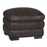 Casual Contemporary Brown Leather Ottoman – Tanner