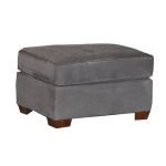 Casual Contemporary Sterling Gray Ottoman – City