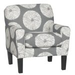 Casual Contemporary White & Gray Accent Chair – Raven