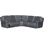 Charcoal Gray Leather-Match 5-Piece Power Reclining Sectional – Shawn
