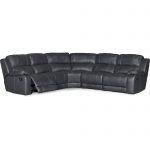 Charcoal Gray Leather-Match 5-Piece Reclining Sectional – Monticello