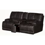 Charcoal Leather-Match Power Reclining Loveseat – Stampede
