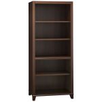 Cherry 5-Shelf Bookcase with Adjustable Shelves – Achieve