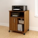 Cherry Brown Printer Stand on Wheels – Axess