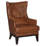 Chestnut Brown Leather-Match Accent Chair – Brewster