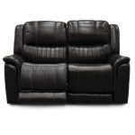 Chocolate Brown Leather-Match Power Reclining Loveseat – Hearst
