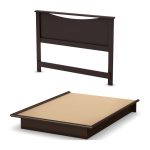 Chocolate Queen Platform Bed with Headboard – Step One