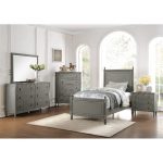 Classic Antique Gray 6-Piece Twin Bedroom Set – Aviana