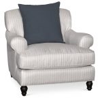 Classic Blue-Silver Striped Chair – Quincy