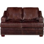 Classic Contemporary Brown Leather Loveseat – Antique