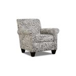 Classic Contemporary Pewter Paisley Accent Chair – Griffin