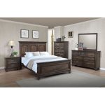 Classic Traditional Antique Brown 6-Piece King Bedroom Set – Campbell