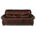 Classic Traditional Brown Leather Sofa – Amaretto