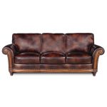 Classic Traditional Brown Leather Sofa – Toberlone