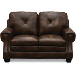 Classic Traditional Dark Brown Leather Loveseat – Savannah