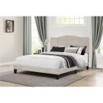 Classic Traditional Fog Gray Queen Upholstered Bed – Kiley