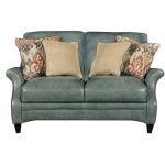 Classic Traditional Green Leather Loveseat – Silver Lake