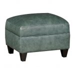Classic Traditional Green Leather Ottoman – Silver Lake