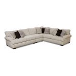 Classic White & Gray Herringbone 3-Piece Sectional – Griffin