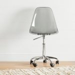Clear Smoked Gray Acrylic Office Chair with Wheels – Annexe